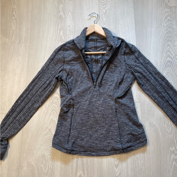 Lululemon Run Briskly 1/2 Zip Coco Pique Black White size 8 - Picture 10 of 15